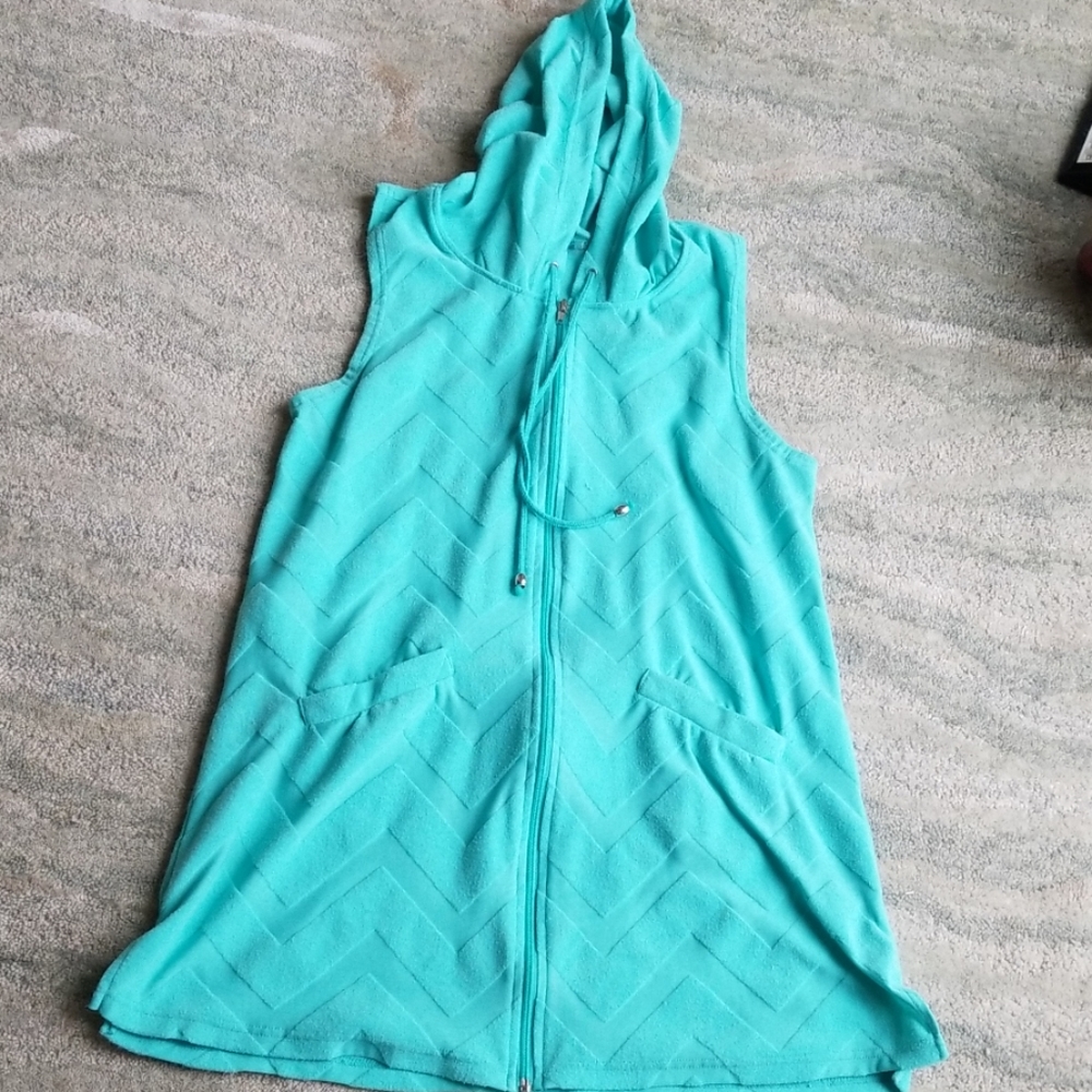 🏷5/$25 Cover up swimwear hoodie pockets sz 10/12